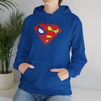 Spider-Man x Superman Logo Hoodie — Superhero Mashup Pullover
