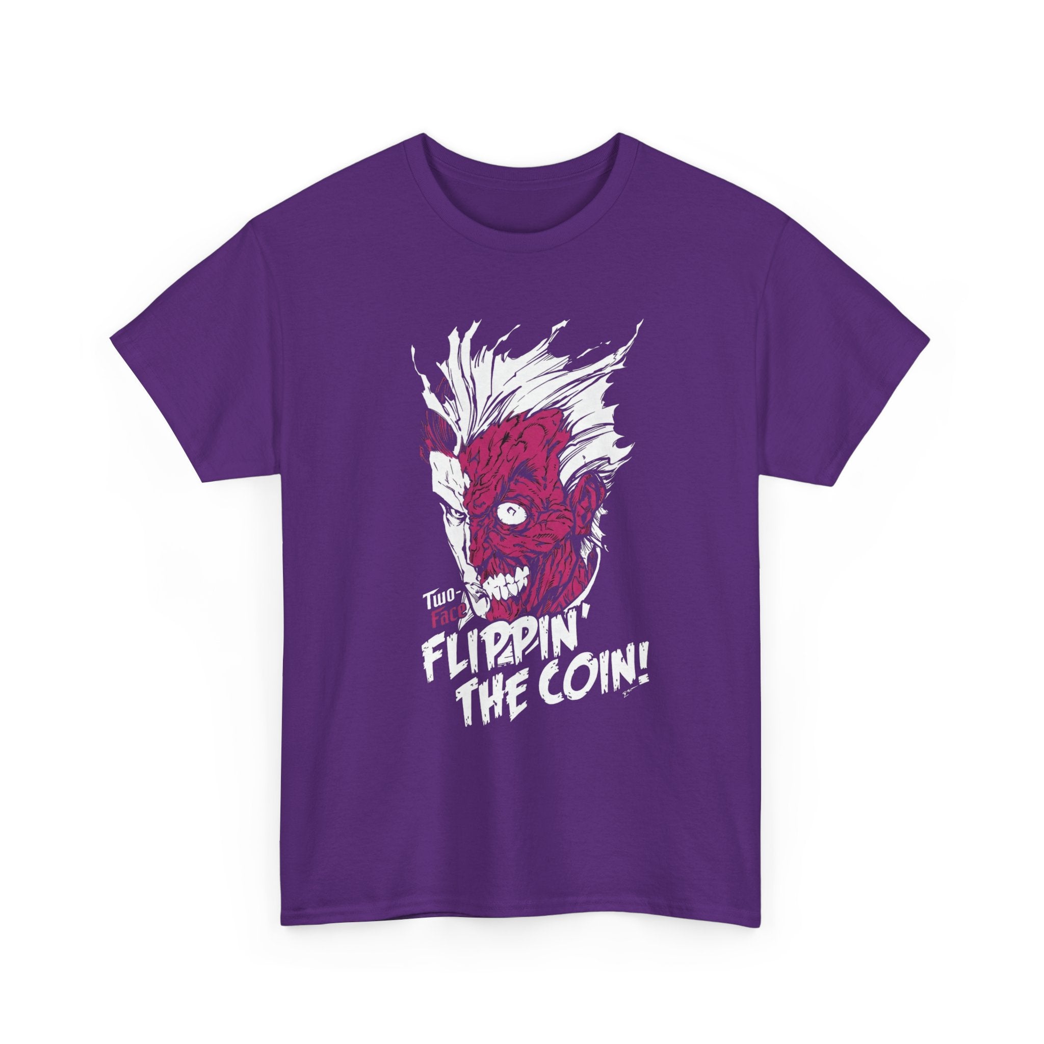 DC Comics Two-Face (Harvey Dent) “Flippin’ The Coin” Tee – Dark Gotham Villain T-Shirt