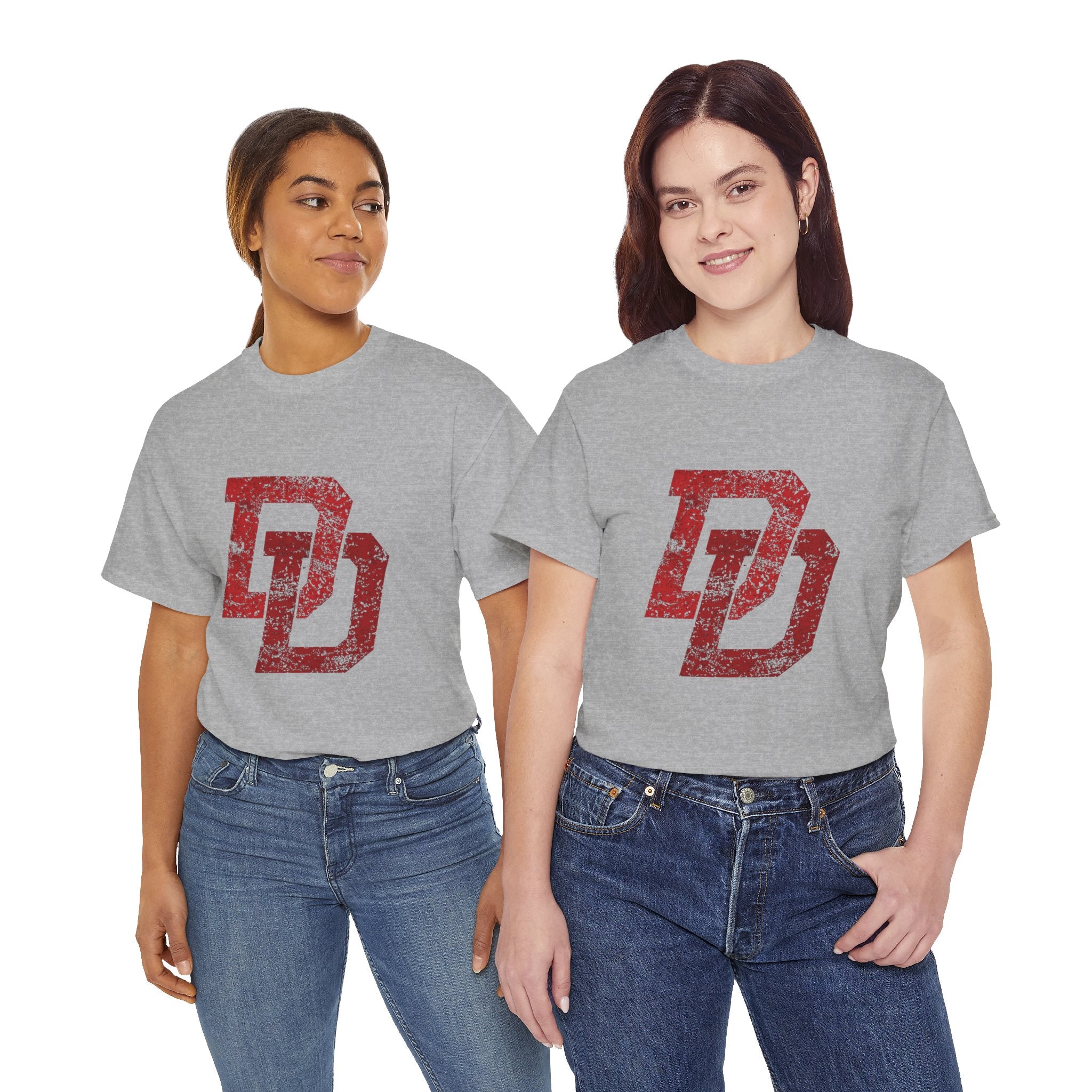 Marvel Daredevil movie Logo T‑Shirt — Distressed DD Superhero  unisex Tee