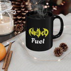Nerd Fuel Black Morning Coffee Mug — Nerd Batman Logo 11oz/15oz