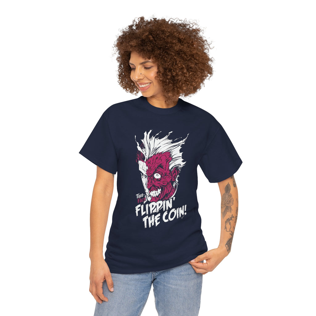 DC Comics Two-Face (Harvey Dent) “Flippin’ The Coin” Tee – Dark Gotham Villain T-Shirt