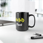 Nerd Fuel Black Morning Coffee Mug — Nerd Batman Logo 11oz/15oz