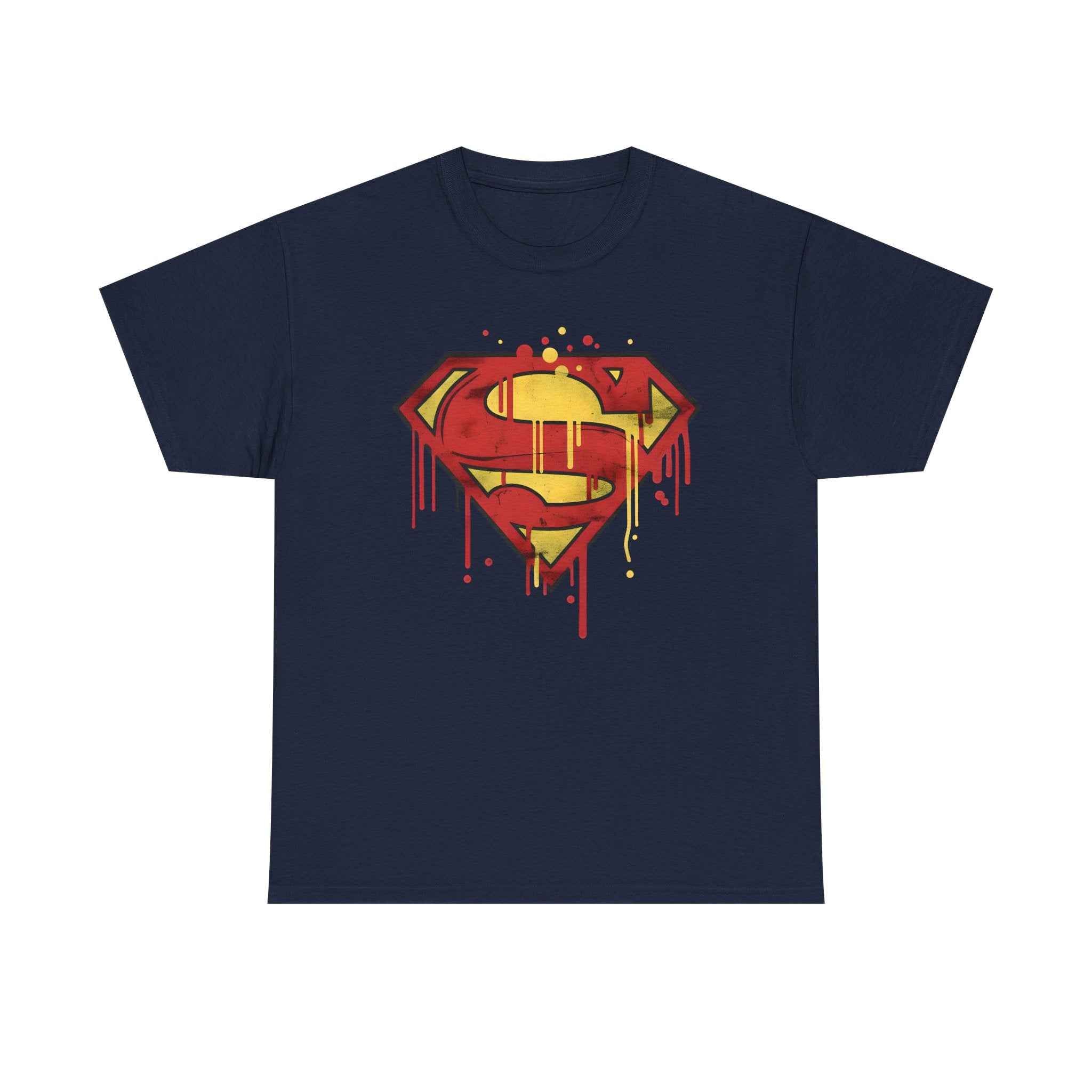 Superman Graffiti Dripping S Shield Black Unisex T-Shirt