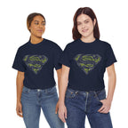 Superman Tech Shield T-Shirt — Futuristic Man of Steel Fanart Logo Tee