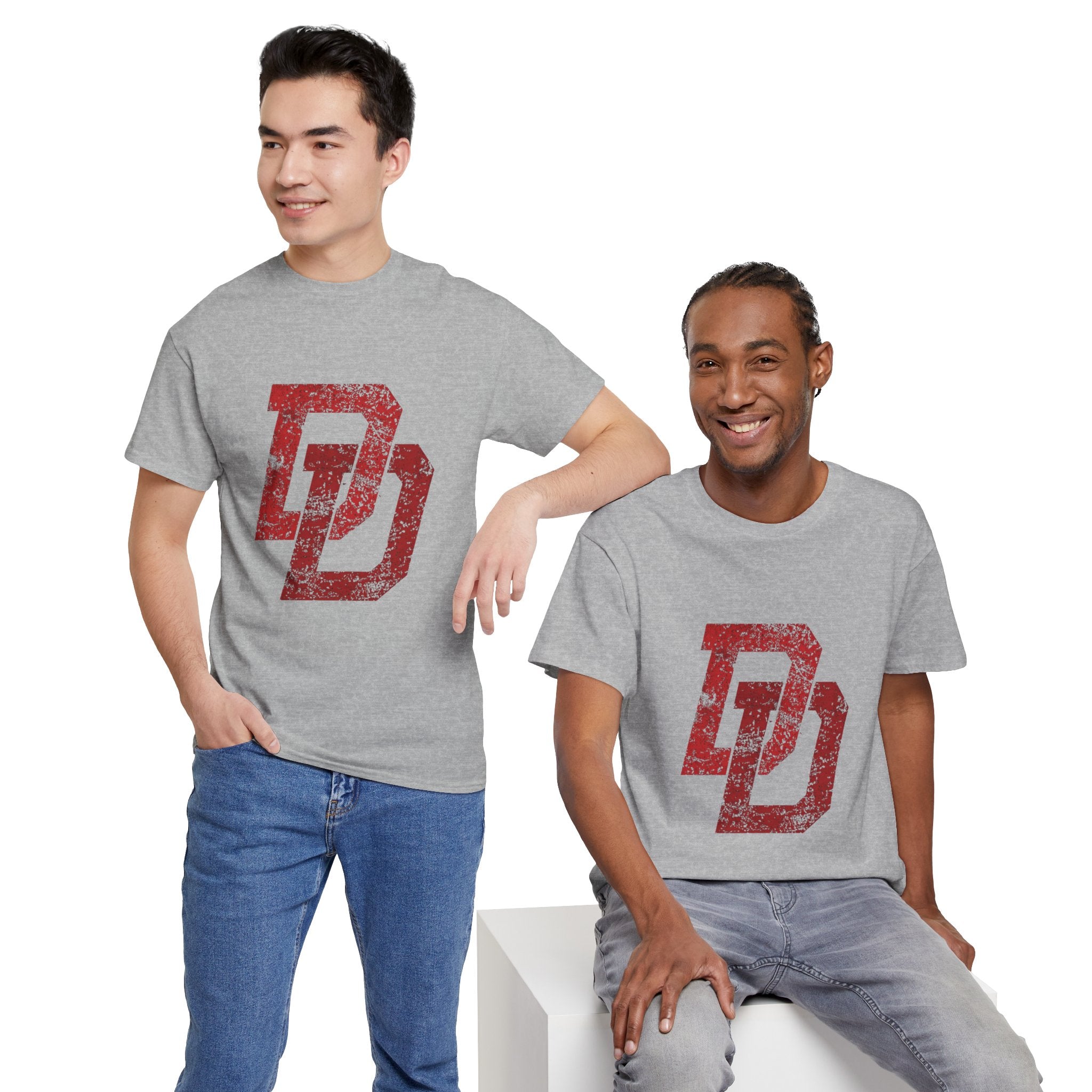 Marvel Daredevil movie Logo T‑Shirt — Distressed DD Superhero  unisex Tee