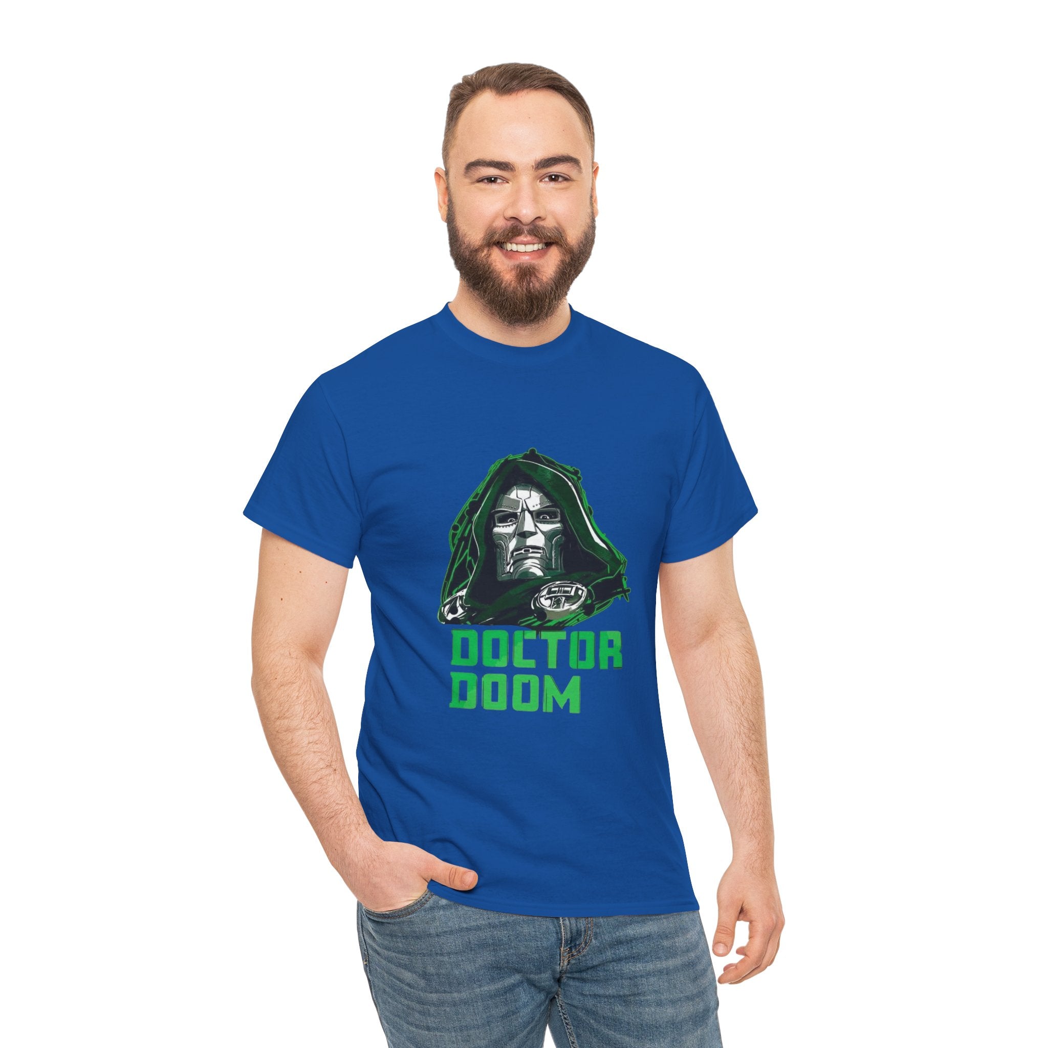 Doctor Doom Retro Green Villain Portrait T-Shirt — Avengers Graphic Tee