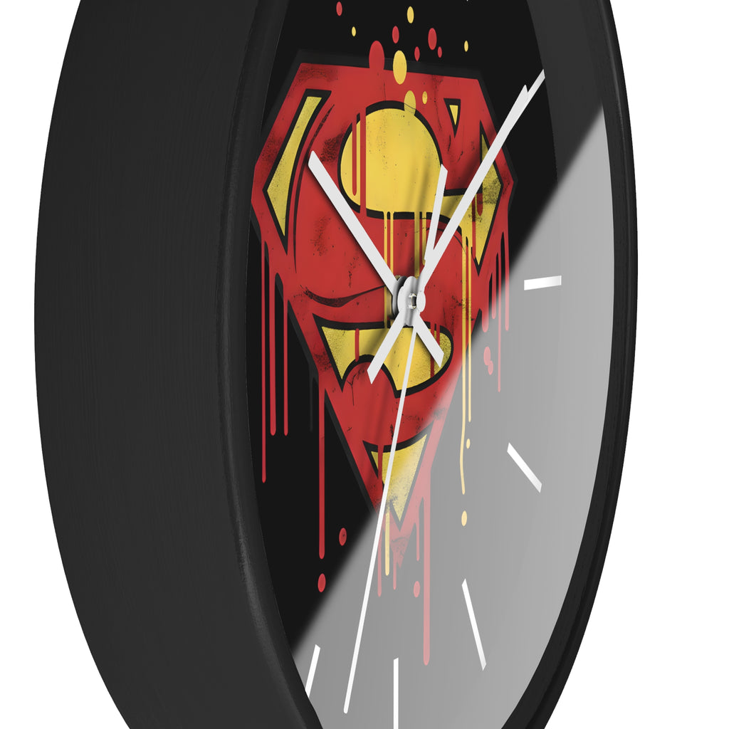 Superman Bleeding Logo Wall Clock — DC Clark Kent Home Decor