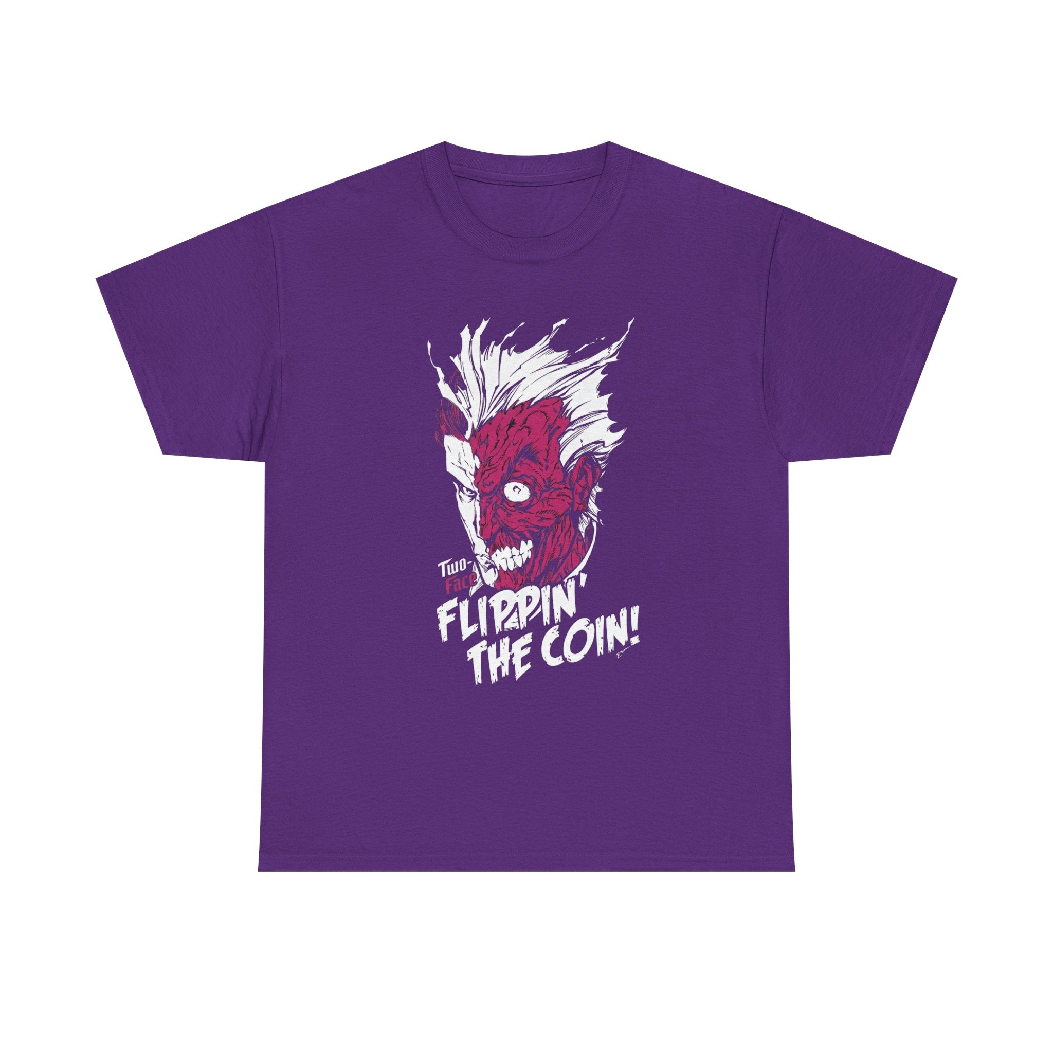 DC Comics Two-Face (Harvey Dent) “Flippin’ The Coin” Tee – Dark Gotham Villain T-Shirt