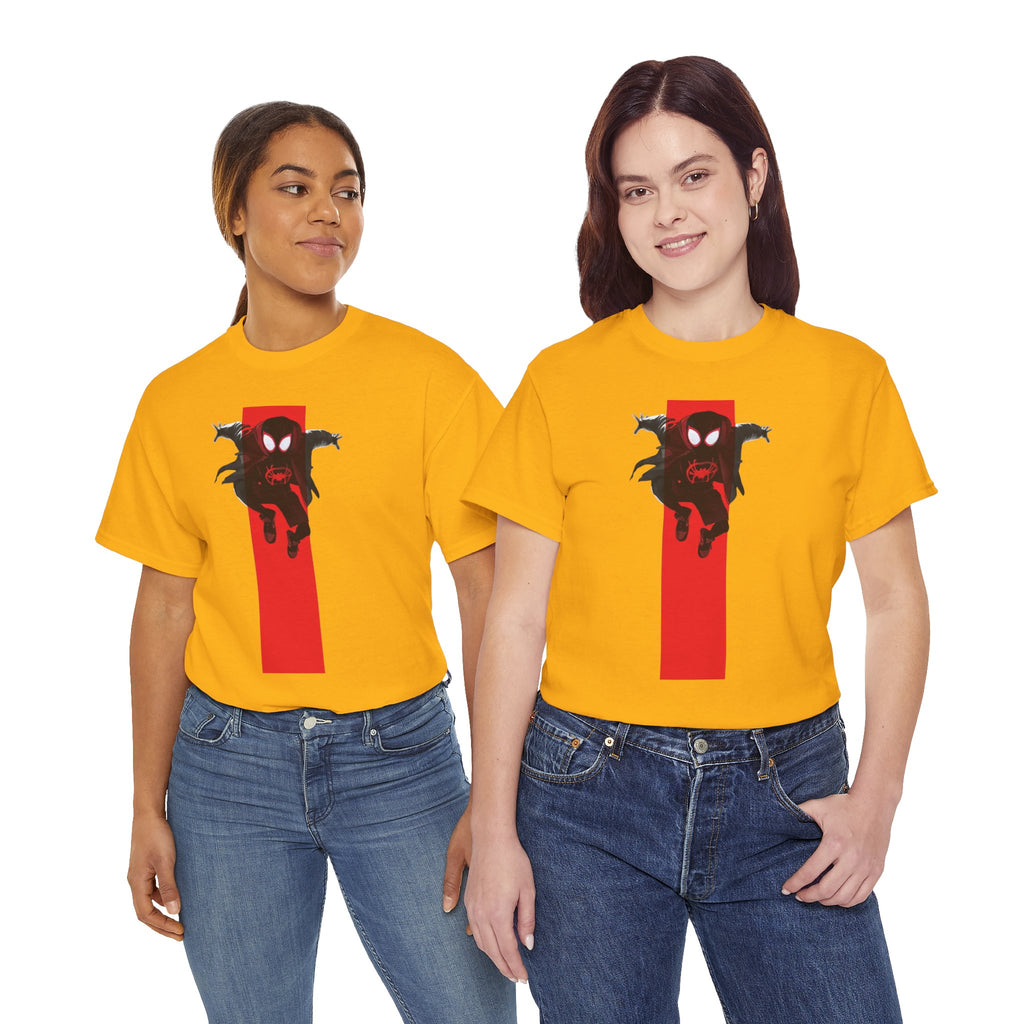 Marvel Miles Morales Spider-Man T-Shirt – Red Vertical Stripe Design | Premium Superhero Tee for Fans