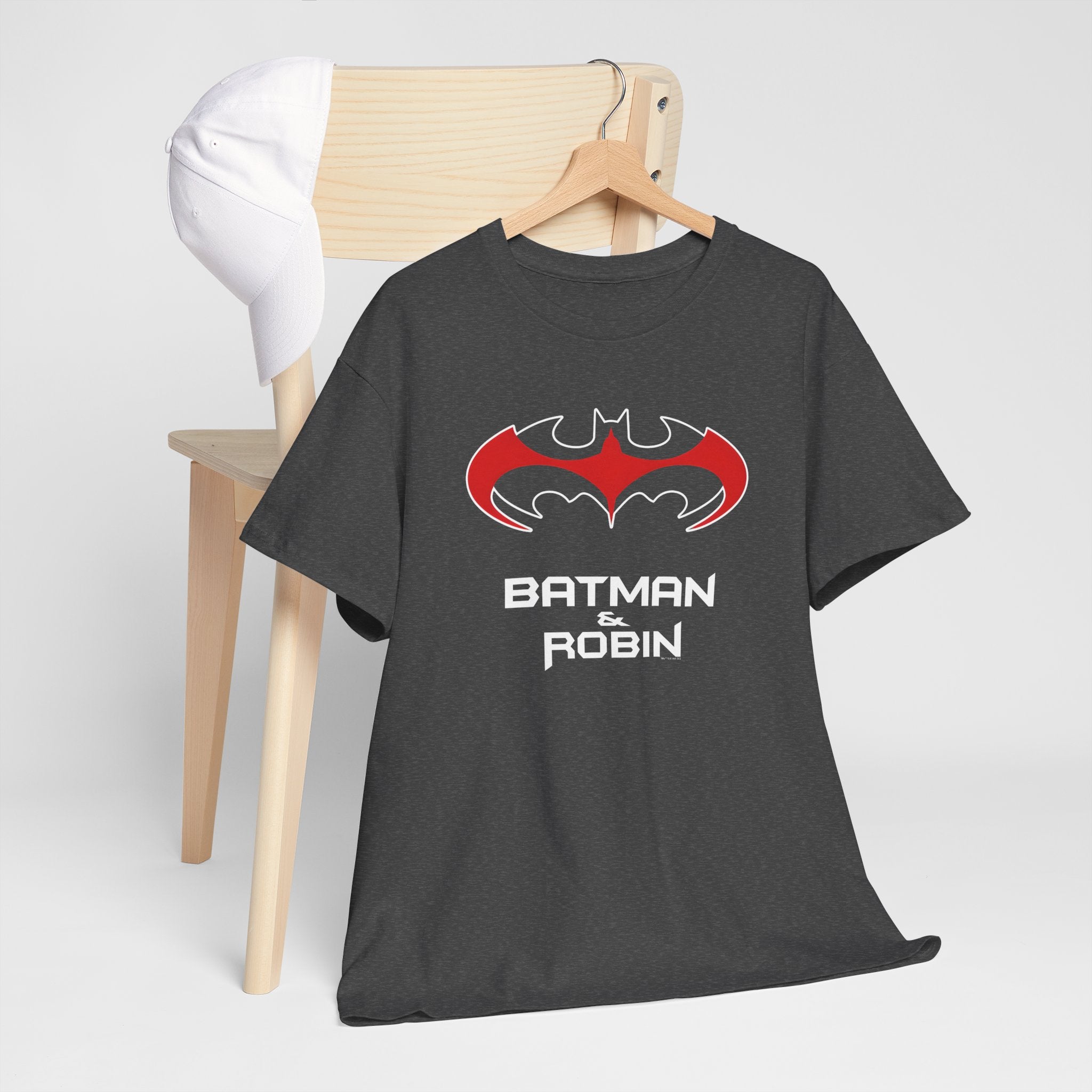 Batman & Robin 1997 Red Bat Emblem T‑Shirt - Batfamily shirt - George Clooney 90s Batman movie shirt
