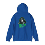 Doctor Doom Avengers Hoodie — Villain Portrait & Back Text Graphic
