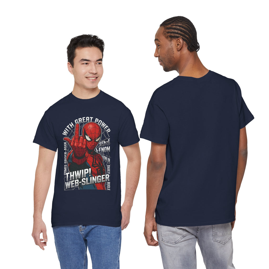 Marvel Spider-Man 'Gives the Finger' Comic Tee — Web-Slinger Graphic T-Shirt