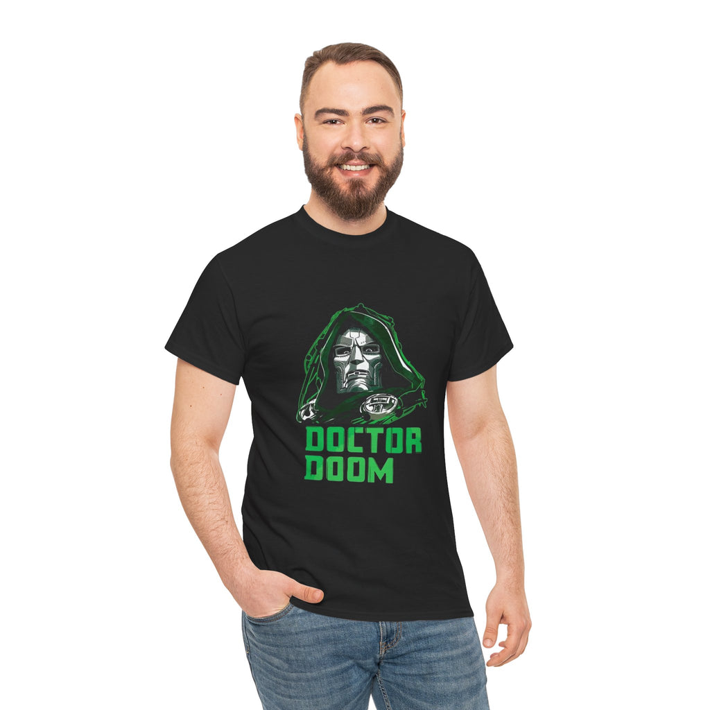 Doctor Doom Retro Green Villain Portrait T-Shirt — Avengers Graphic Tee