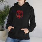 The Justice League Movie Distressed Red Emblem Unisex Hoodie