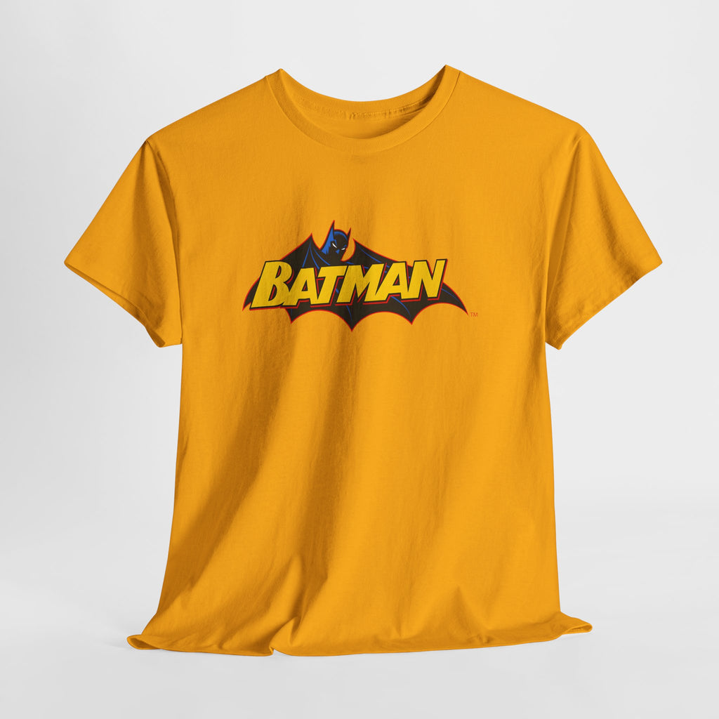 Batman  DC Comics inspired Logo T‑Shirt — Retro Yellow & Red Batman Emblem Tee