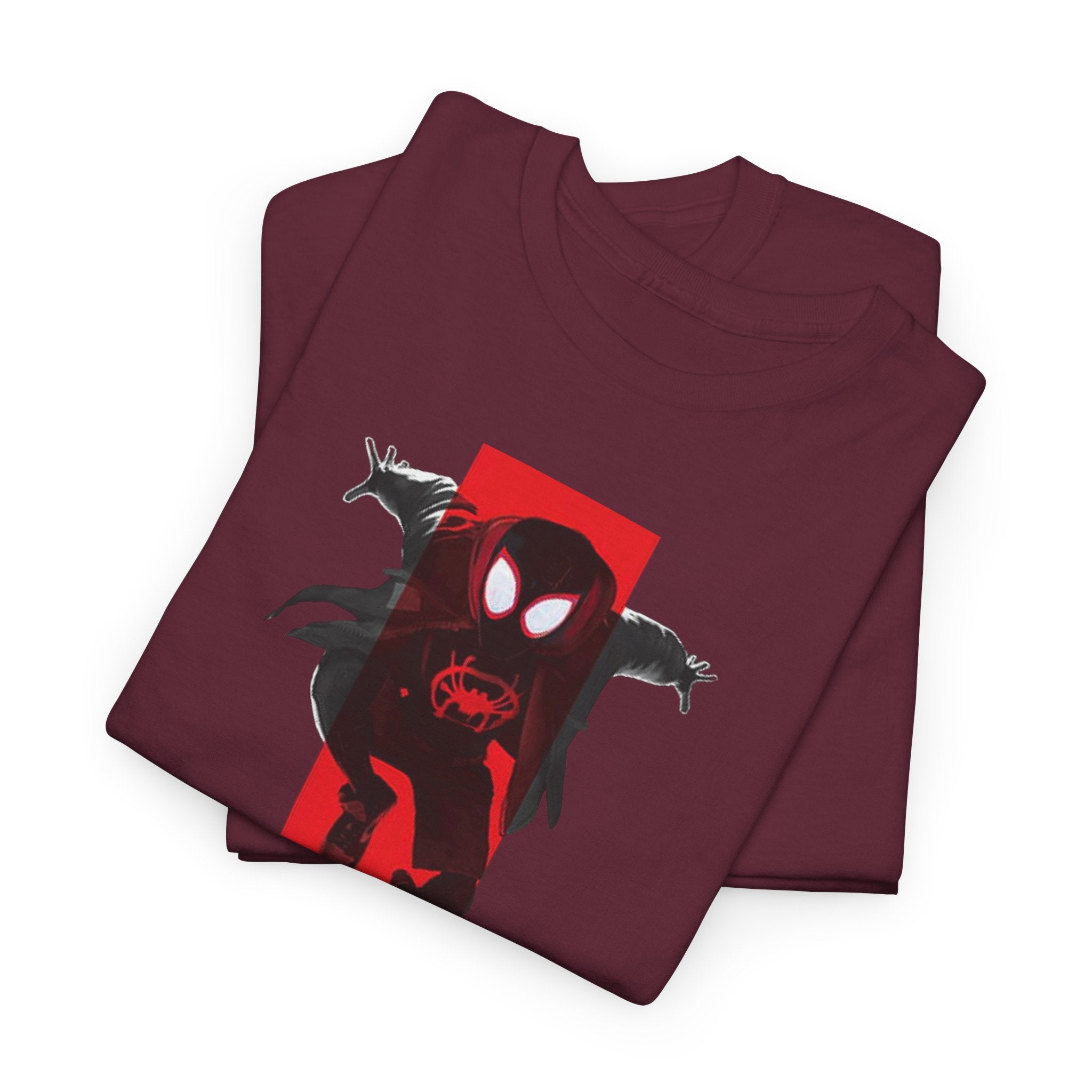 Marvel Miles Morales Spider-Man T-Shirt – Red Vertical Stripe Design | Premium Superhero Tee for Fans