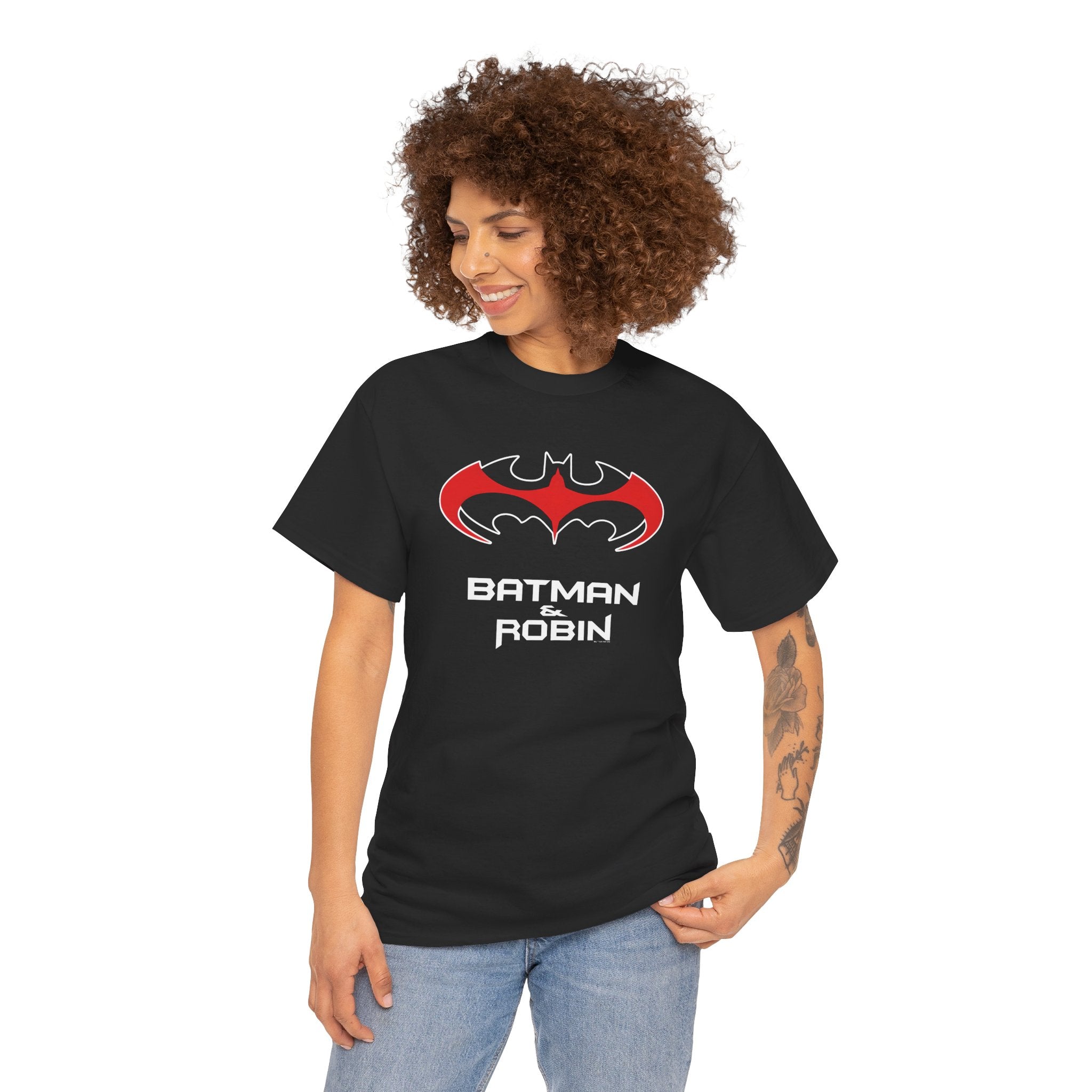 Batman & Robin 1997 Red Bat Emblem T‑Shirt - Batfamily shirt - George Clooney 90s Batman movie shirt