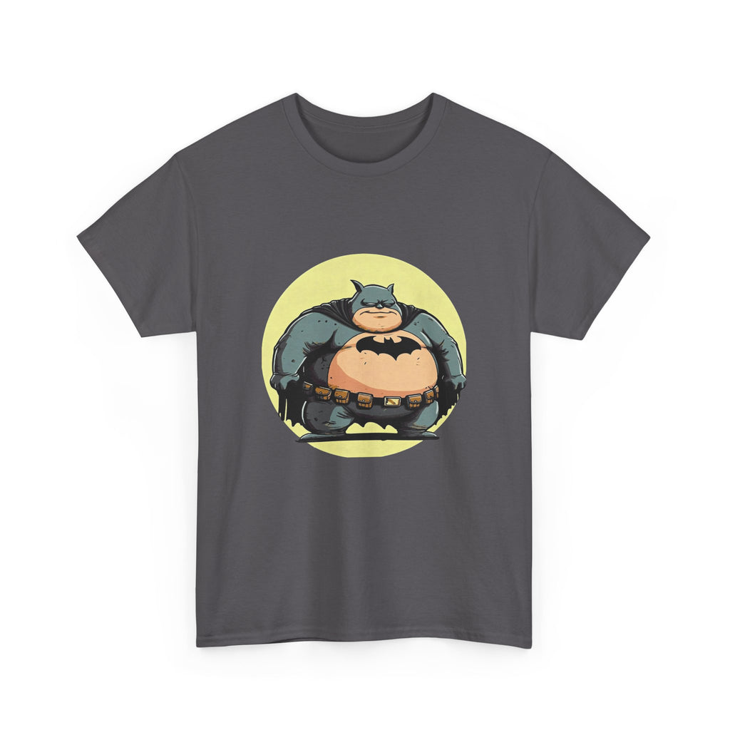 Funny Chubby Bat Hero T‑Shirt — Cute Fat Batman Parody Tee