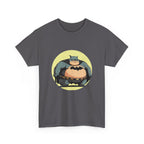 Funny Chubby Bat Hero T‑Shirt — Cute Fat Batman Parody Tee