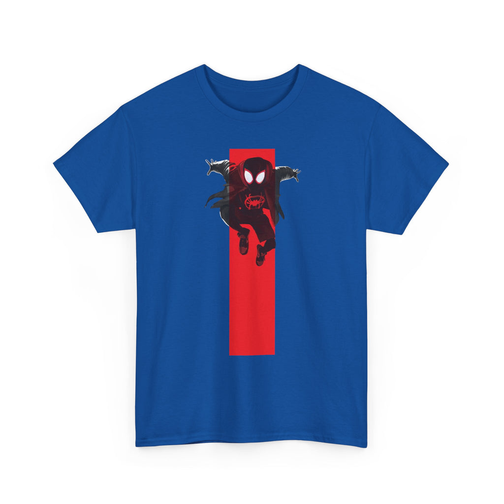 Marvel Miles Morales Spider-Man T-Shirt – Red Vertical Stripe Design | Premium Superhero Tee for Fans