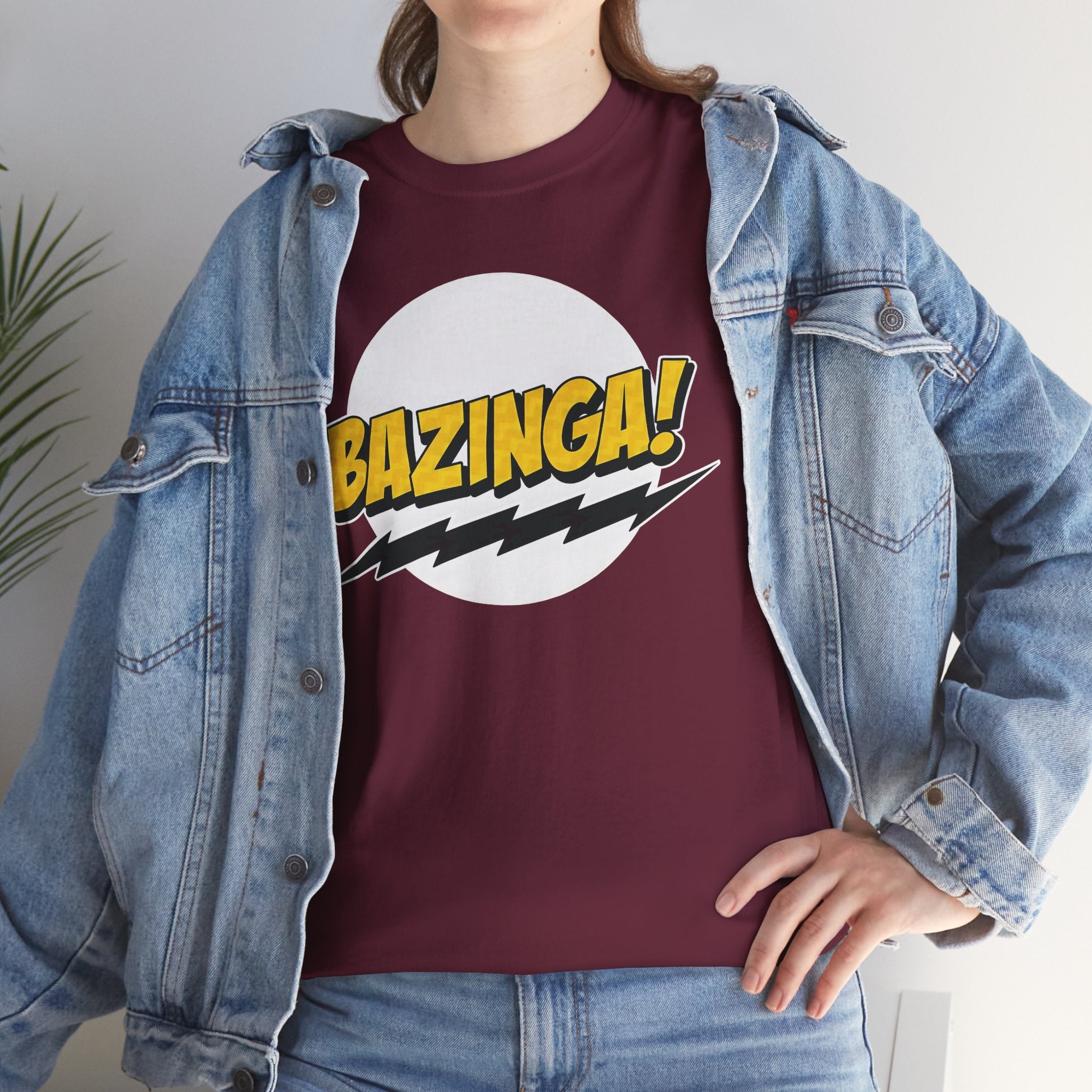 Flash Parody: A fan tribute Unisex T-shirt - DC Flash logo with Sheldon's catchphrase "Bazinga!"