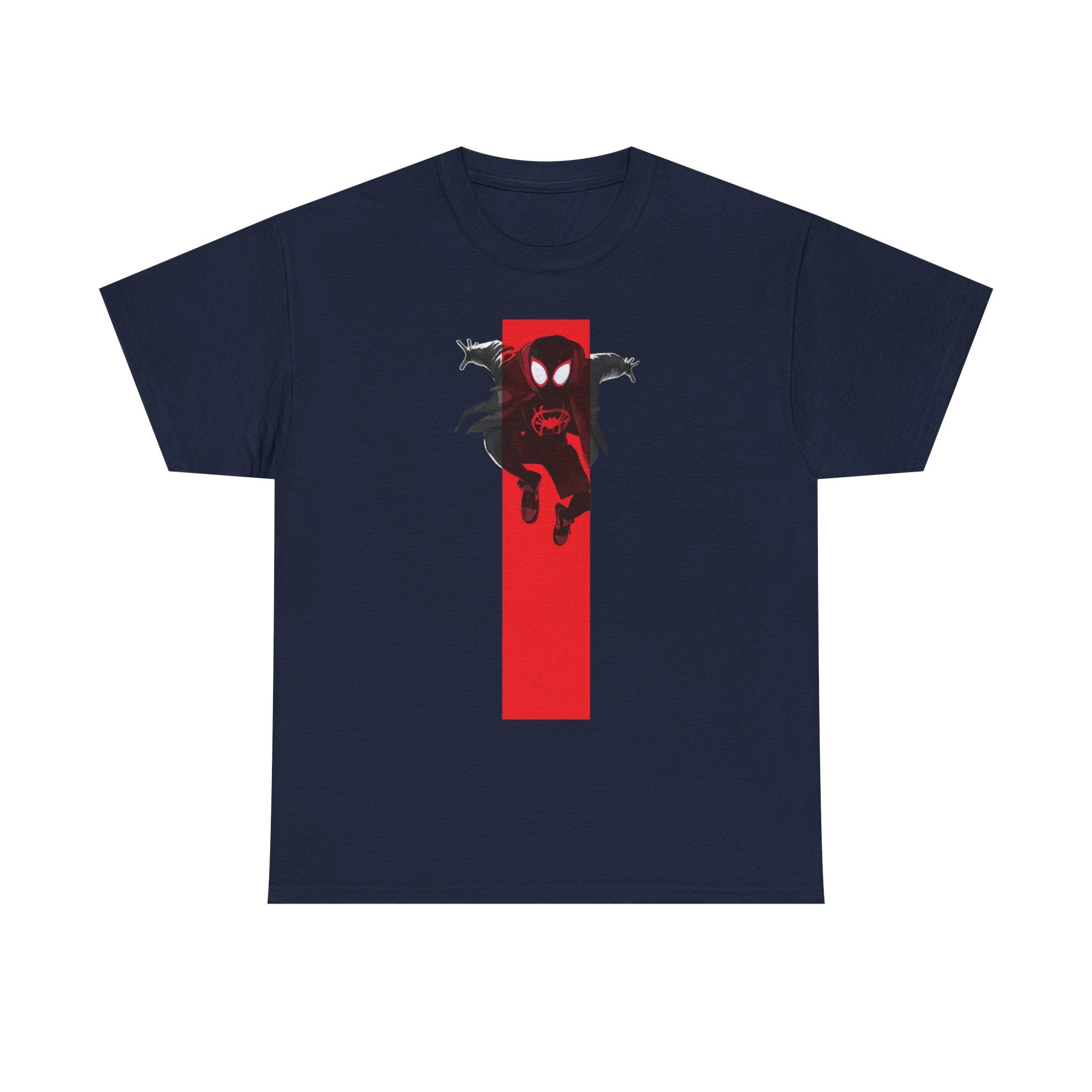 Marvel Miles Morales Spider-Man T-Shirt – Red Vertical Stripe Design | Premium Superhero Tee for Fans