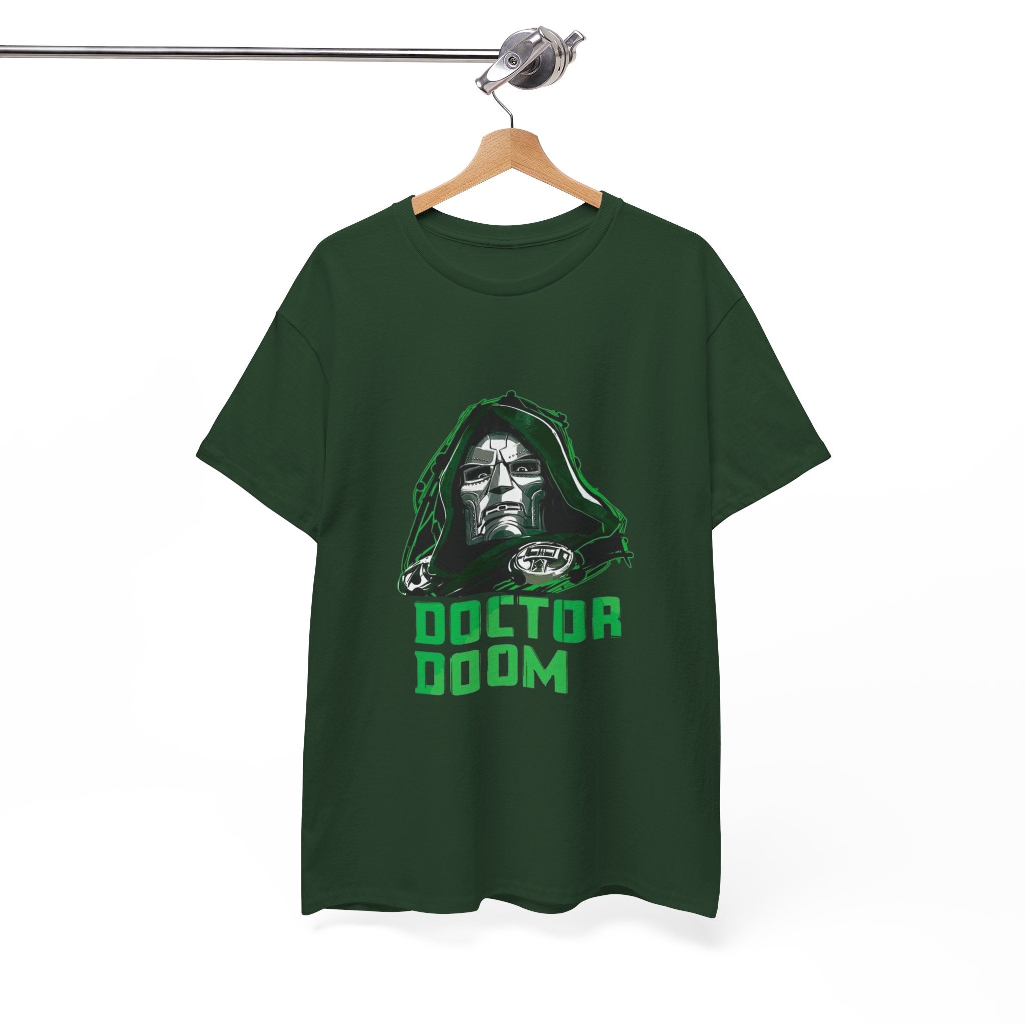Doctor Doom Retro Green Villain Portrait T-Shirt — Avengers Graphic Tee