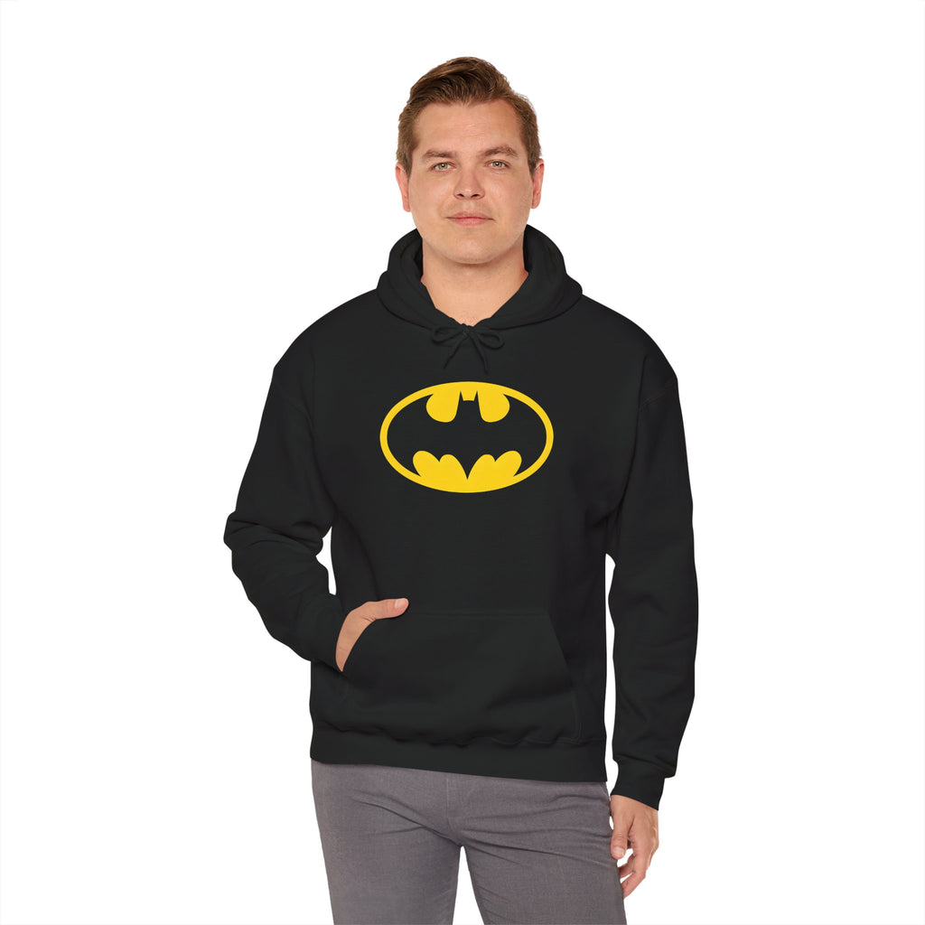 Batman Classic Logo Hoodie – Classic Yellow Bat Emblem Sweatshirt