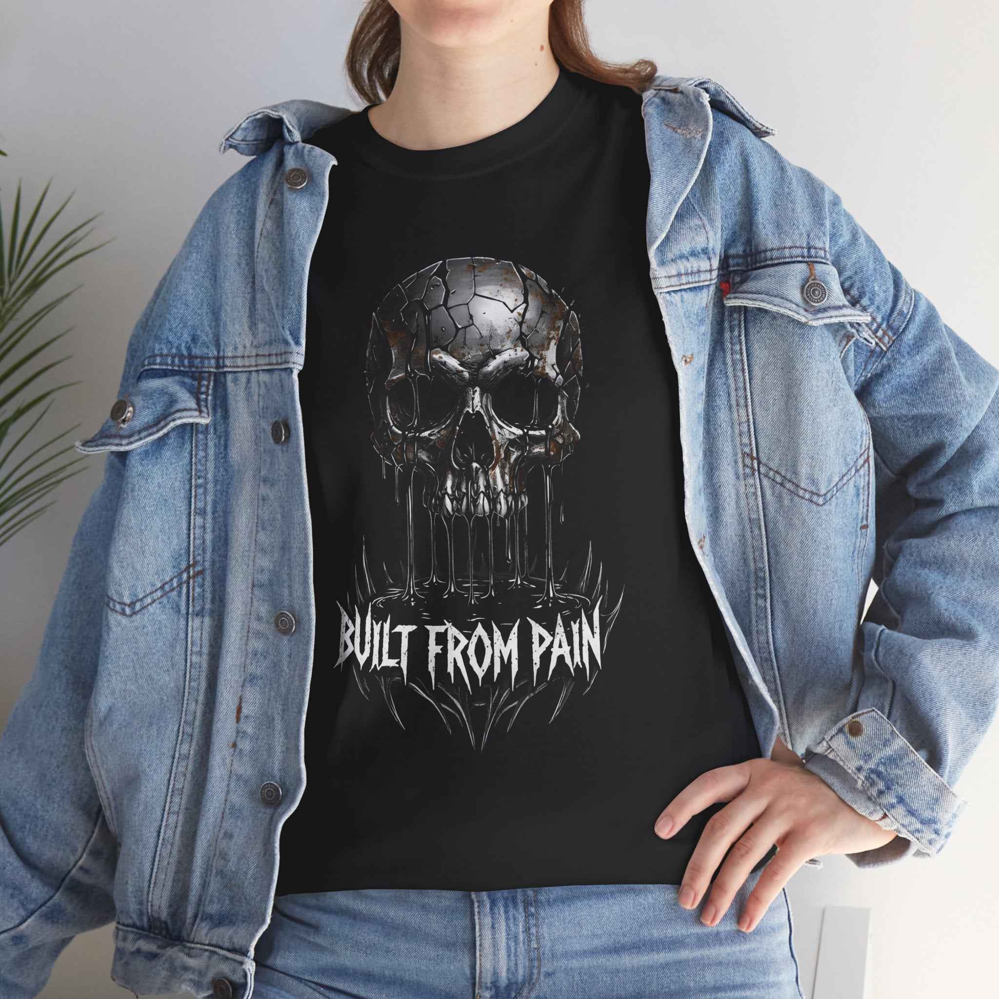 Built From Pain Dripping Skull Graphic Unisex T-shirt