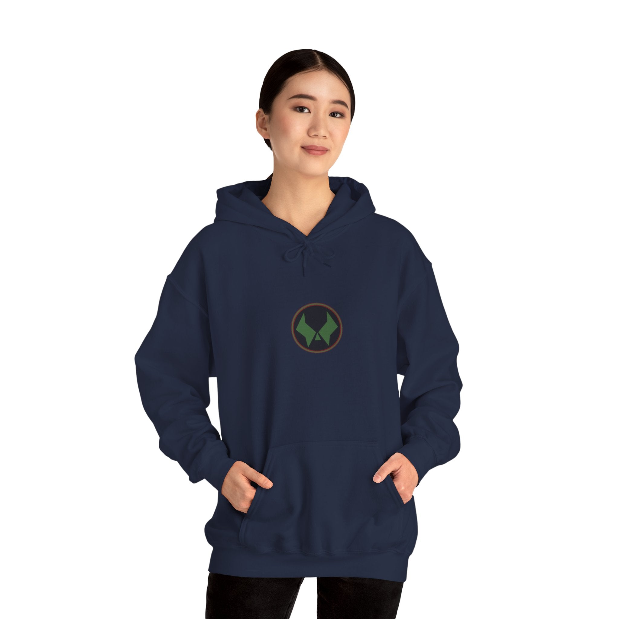 Doctor Doom Avengers Hoodie — Villain Portrait & Back Text Graphic