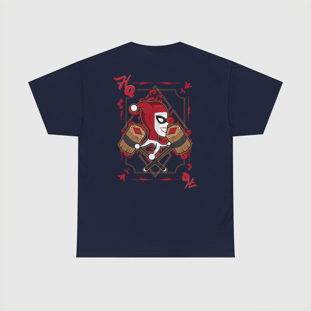 Harlequin Heart Tee — Joker-Inspired Playing Card Graphic T-Shirt