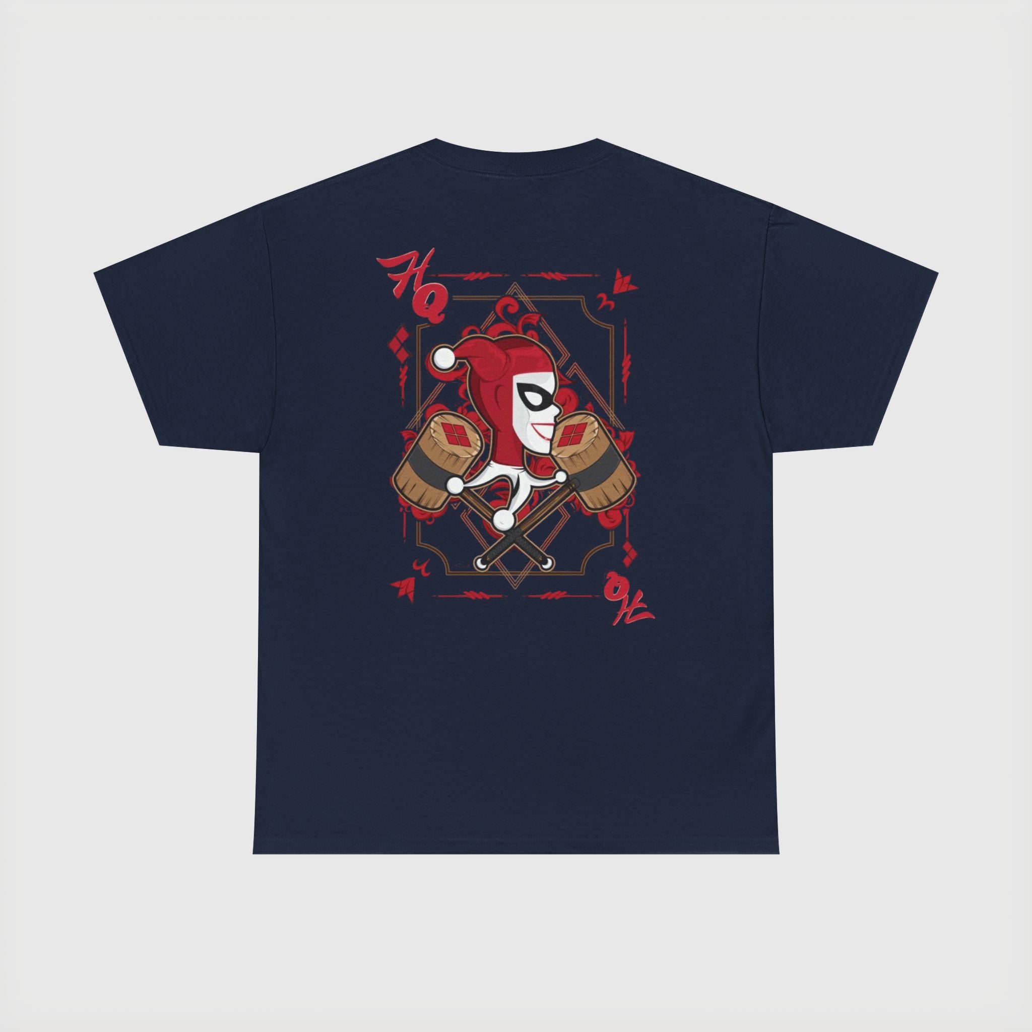 Harlequin Heart Tee — Joker-Inspired Playing Card Graphic T-Shirt