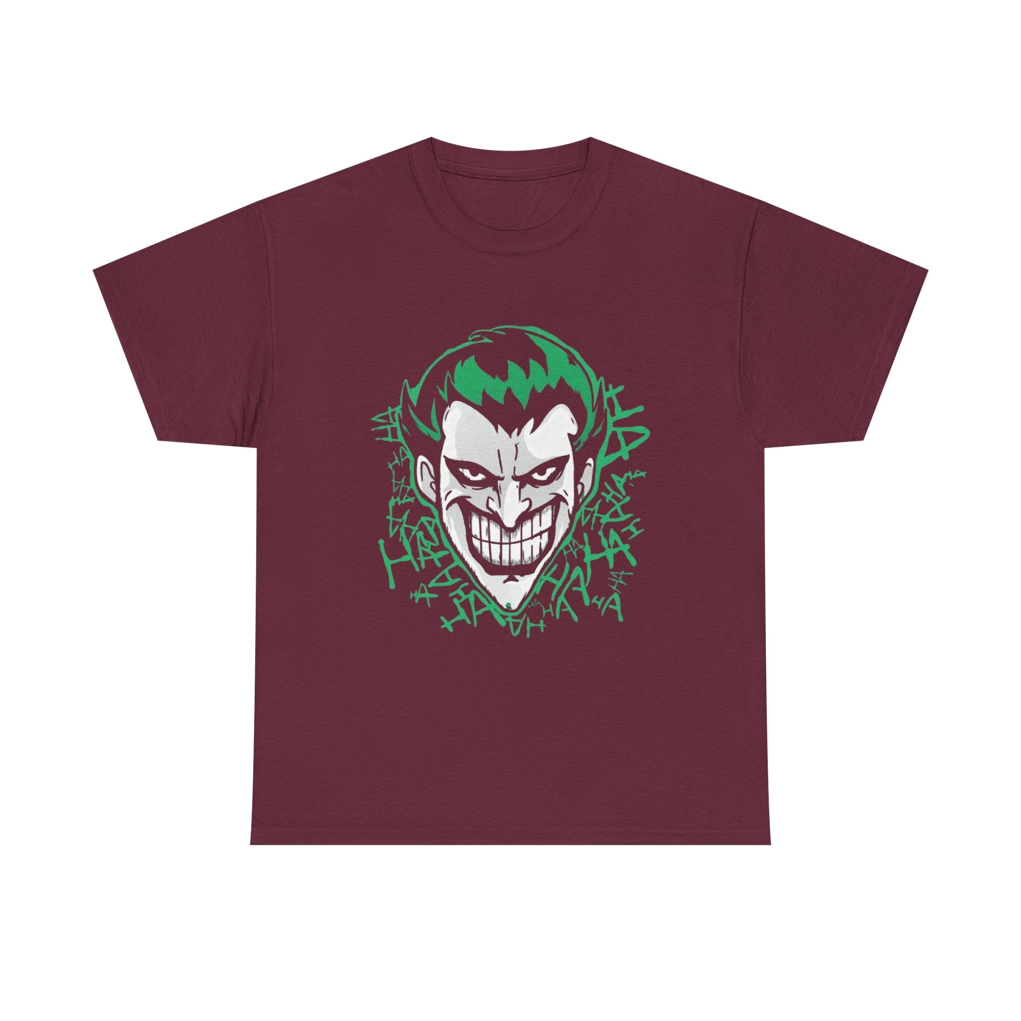 Joker Smile Graphic T-Shirt – Dark Villain Green Grin Unisex Tee