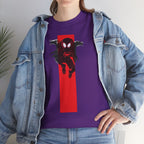 Marvel Miles Morales Spider-Man T-Shirt – Red Vertical Stripe Design | Premium Superhero Tee for Fans