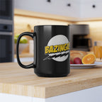 Bazinga! Retro Comic Black Ceramic Mug — 11oz & 15oz