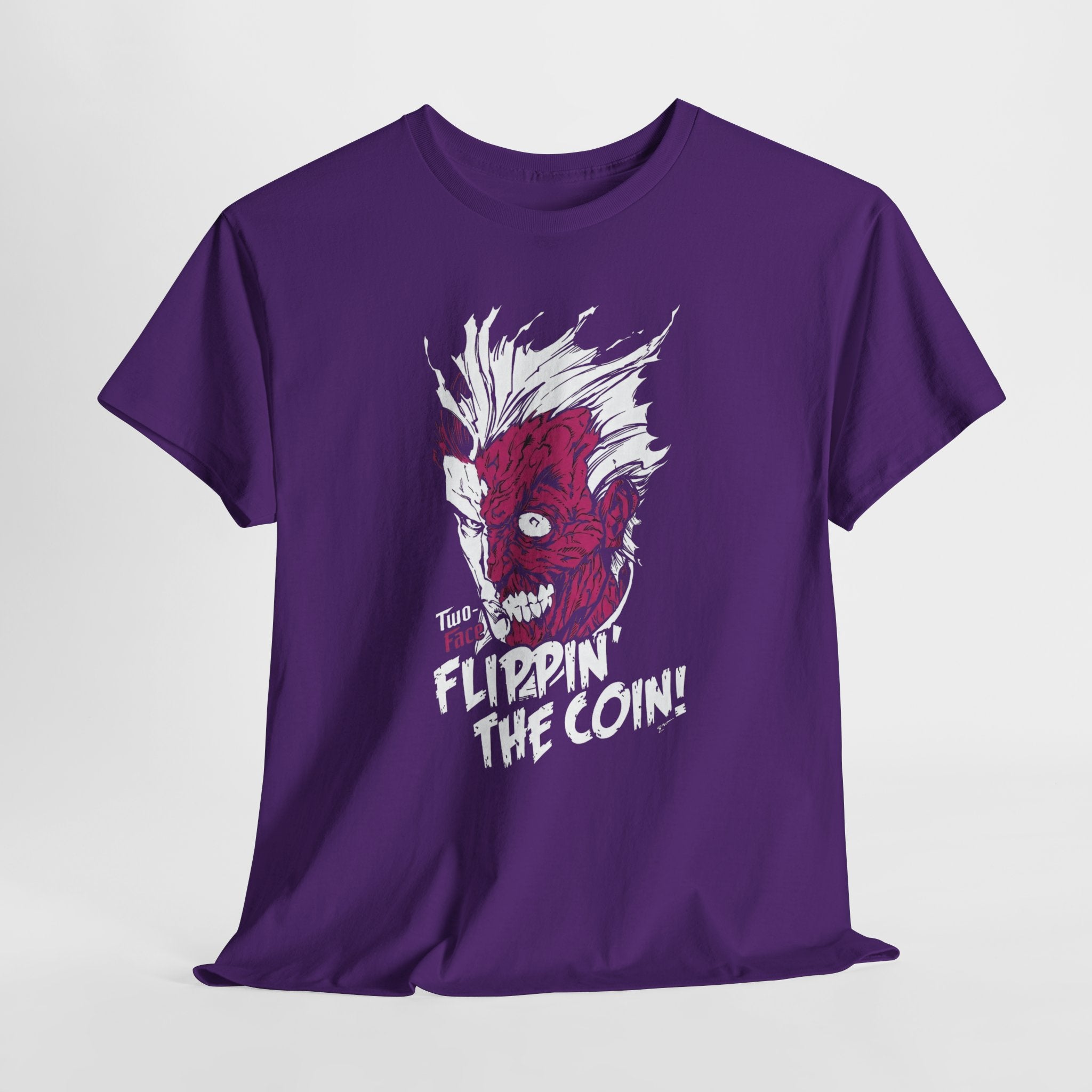 DC Comics Two-Face (Harvey Dent) “Flippin’ The Coin” Tee – Dark Gotham Villain T-Shirt