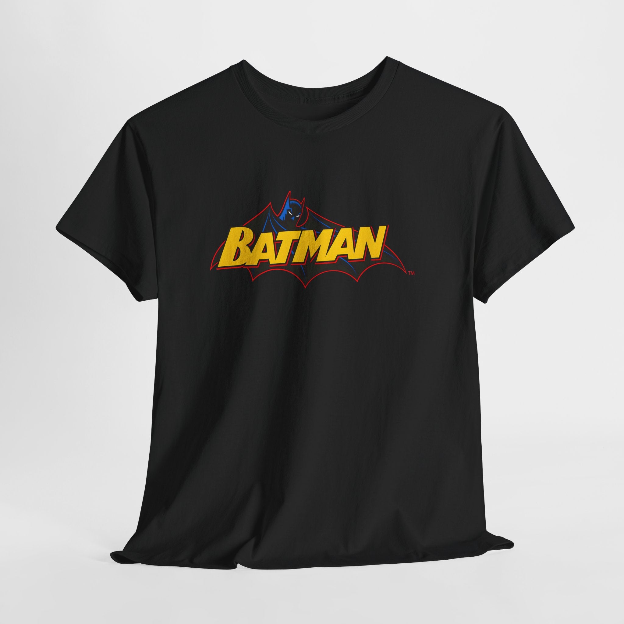 Batman  DC Comics inspired Logo T‑Shirt — Retro Yellow & Red Batman Emblem Tee
