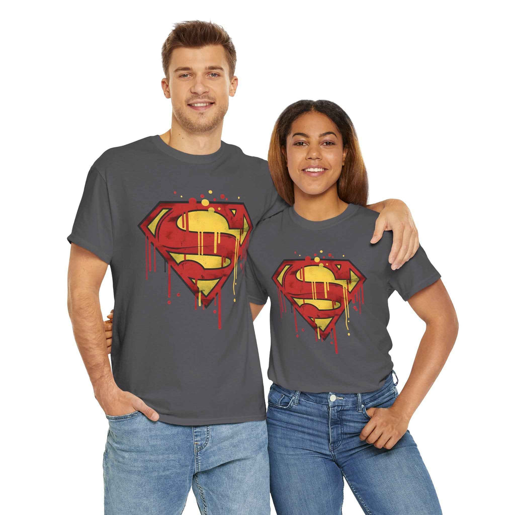 Superman Graffiti Dripping S Shield Black Unisex T-Shirt