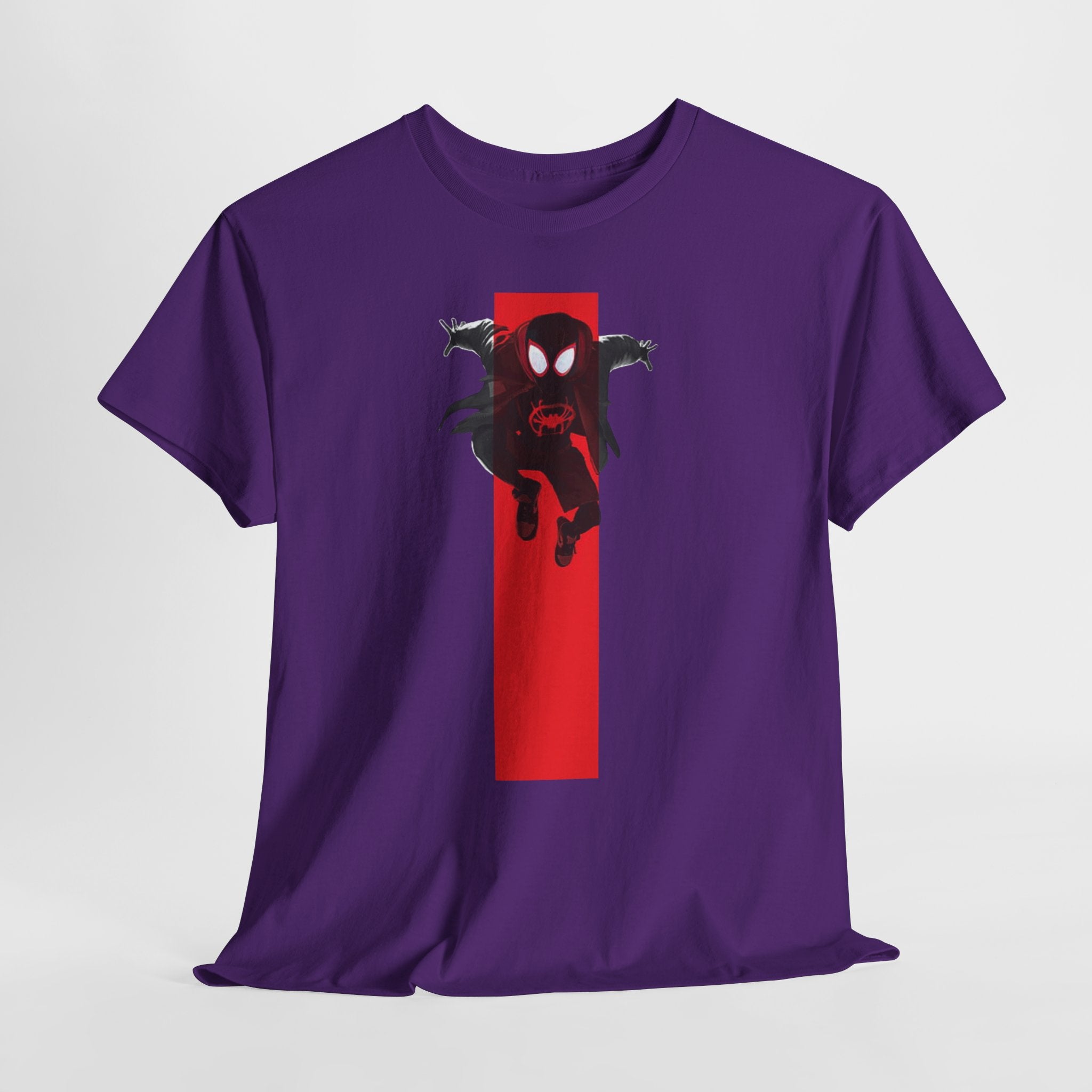 Marvel Miles Morales Spider-Man T-Shirt – Red Vertical Stripe Design | Premium Superhero Tee for Fans