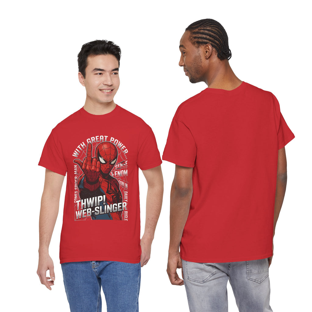 Marvel Spider-Man 'Gives the Finger' Comic Tee — Web-Slinger Graphic T-Shirt