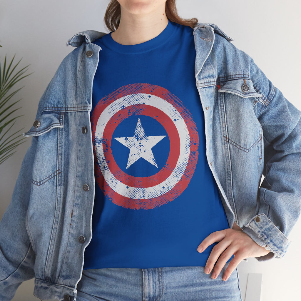 Vintage Captain America Shield Star T-Shirt - Unisex Distressed Avengers Tee