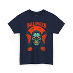 Spooky Halloween Skull & Pumpkin Unisex Tee Shirt, Graphic Scary Costume Top, October Trick or Treat Apparel, Horror Punk Goth Clothing, Men