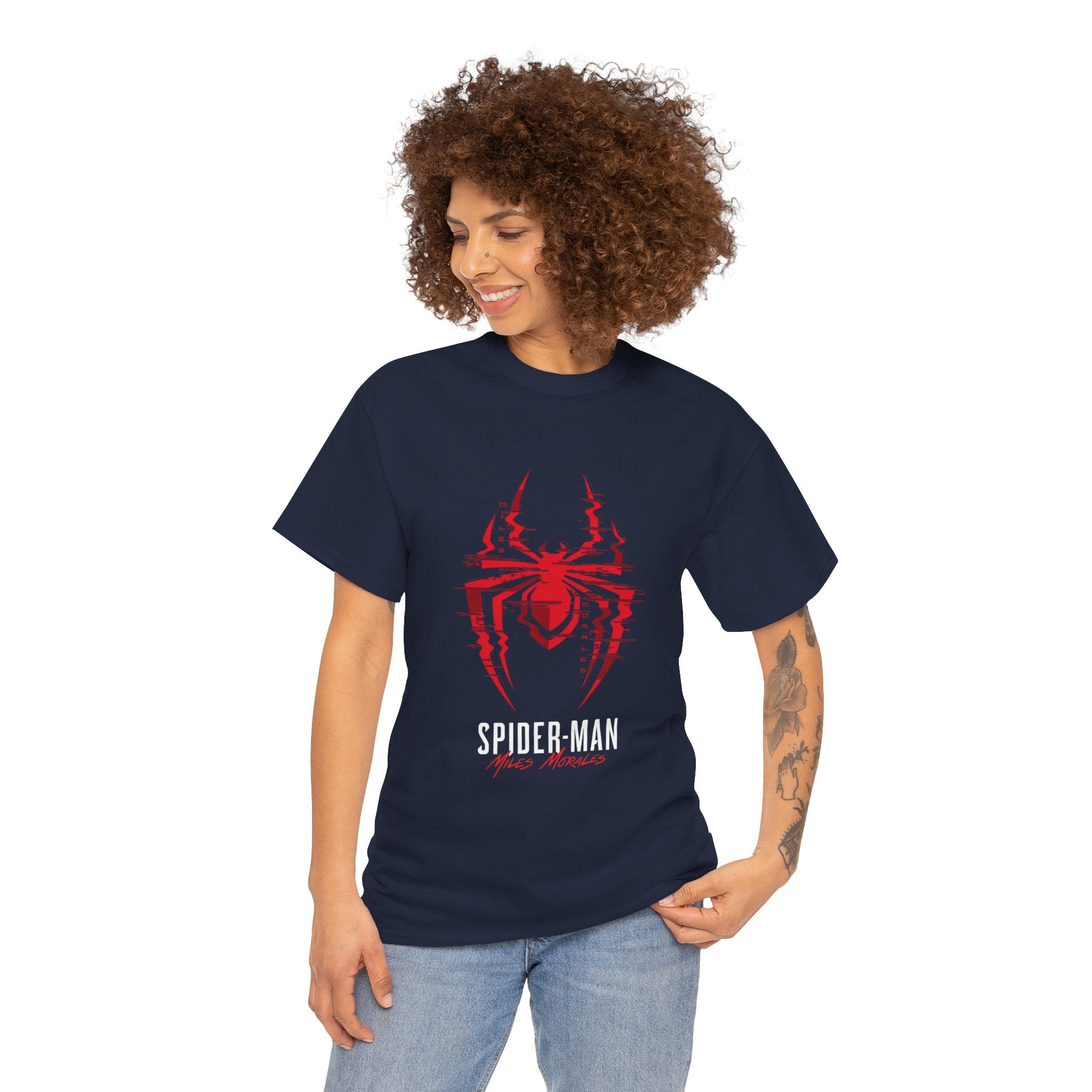 Marvel Spider-Man Miles Morales Glitch T-Shirt – Gamer Style Streetwear Tee
