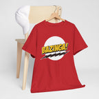 Flash Parody: A fan tribute Unisex T-shirt - DC Flash logo with Sheldon's catchphrase "Bazinga!"