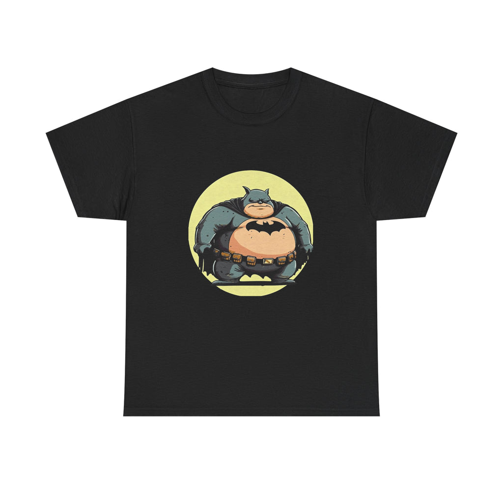 Funny Chubby Bat Hero T‑Shirt — Cute Fat Batman Parody Tee