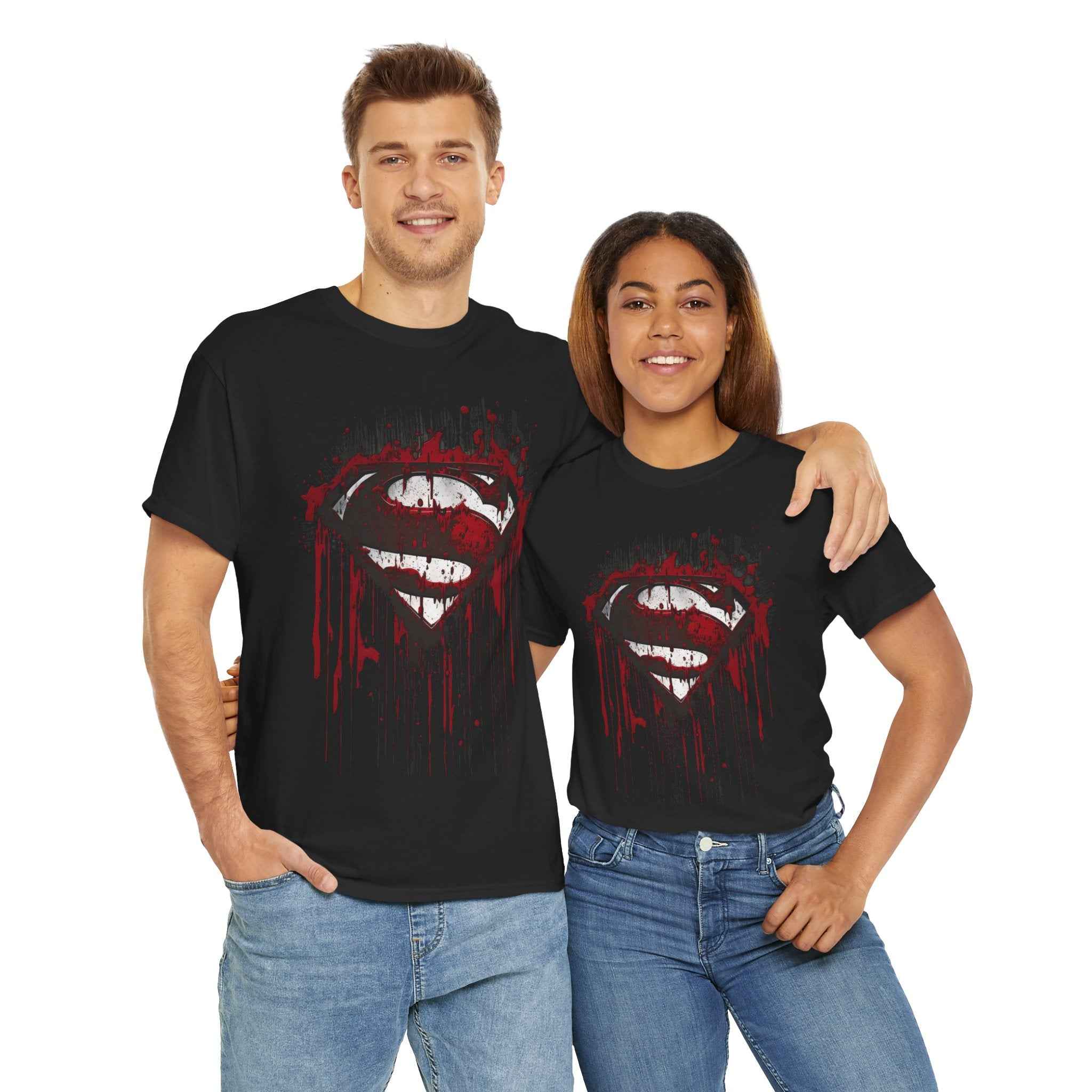Superman Bloody S Shield Sacrifice Black Unisex T-Shirt