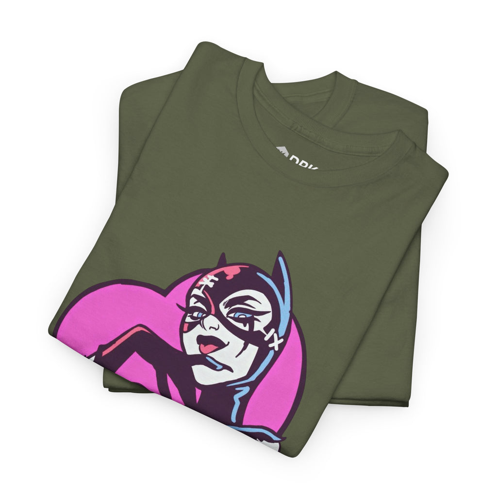 Catwoman Neon Heart Retro Comic T-Shirt — Catwoman Anti-Hero Tee