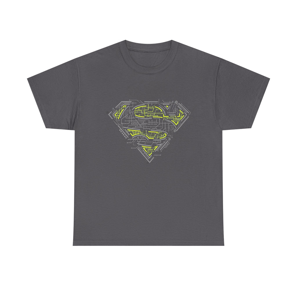 Superman Tech Shield T-Shirt — Futuristic Man of Steel Fanart Logo Tee