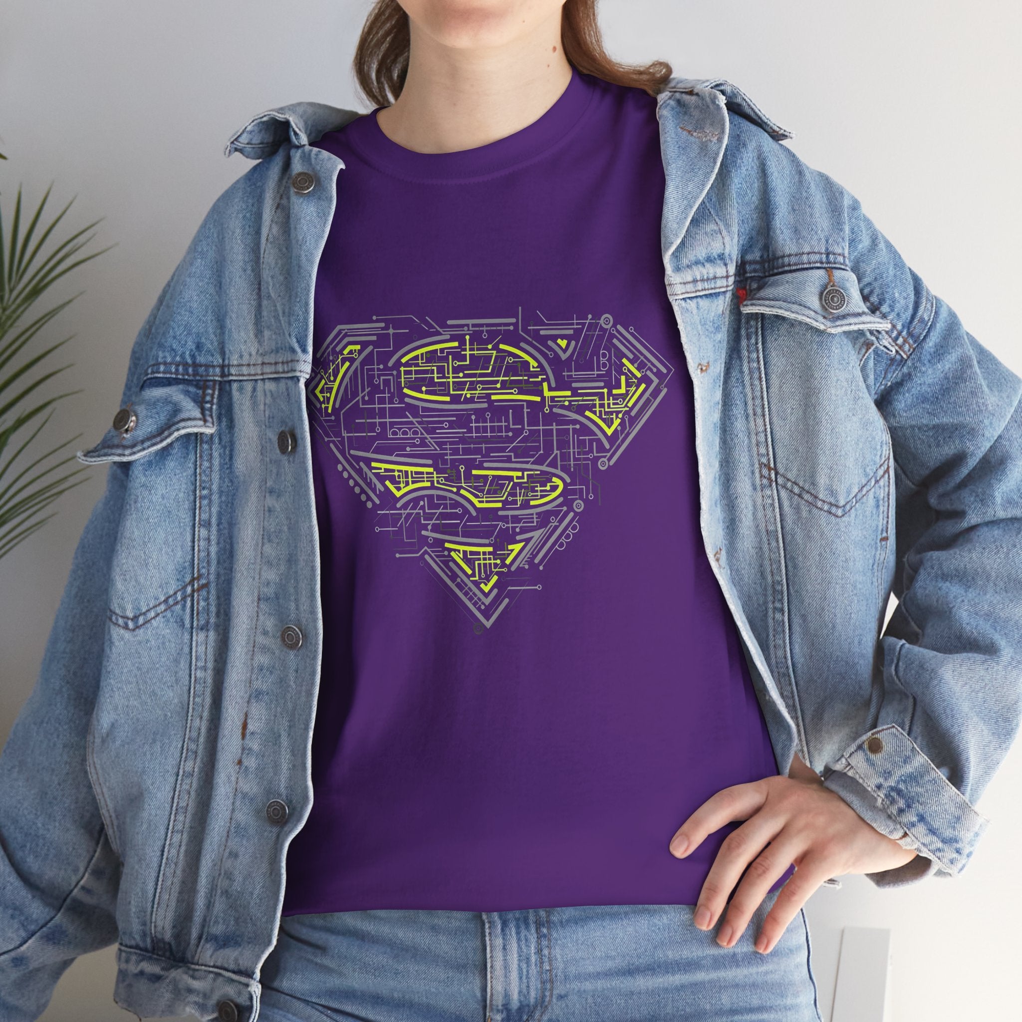 Superman Tech Shield T-Shirt — Futuristic Man of Steel Fanart Logo Tee
