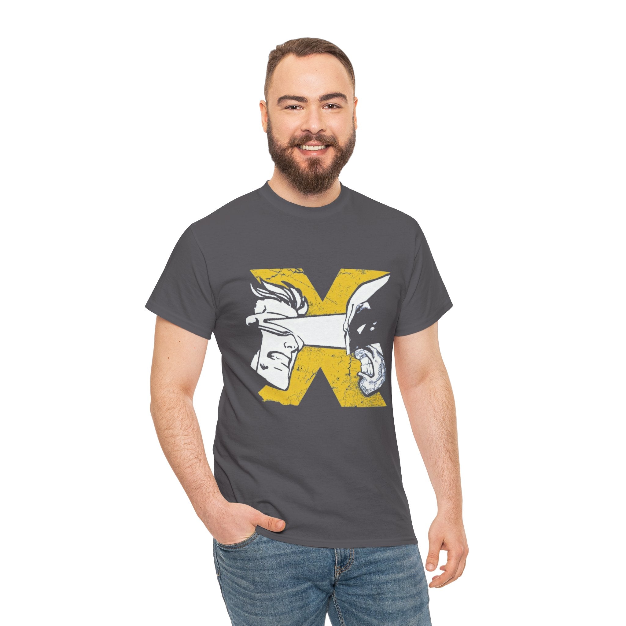 Wolverine vs Cyclops Vintage Graphic Tee — X‑Men Fan Shirt
